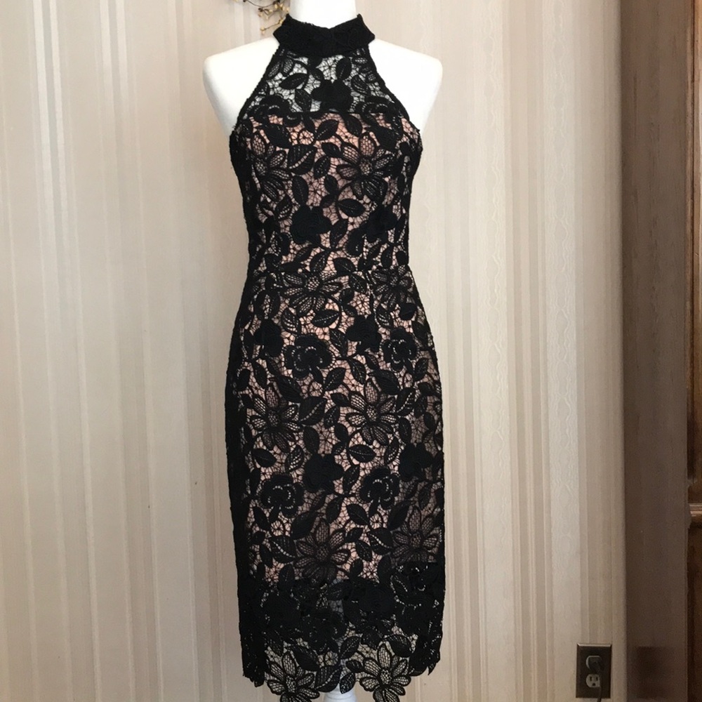 NICHOLAS Black Lace Cocktail Dress